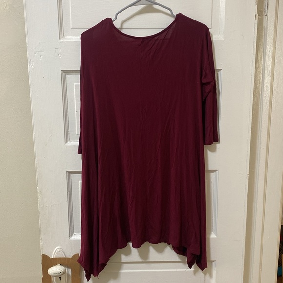 Maroon Miami Tunic Dress with Pockets - Picture 6 of 6